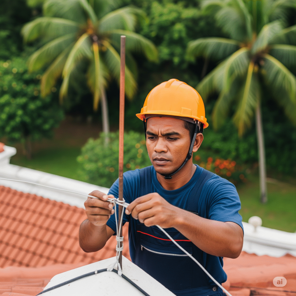 Pemasangan Penangkal petir konvensional -1